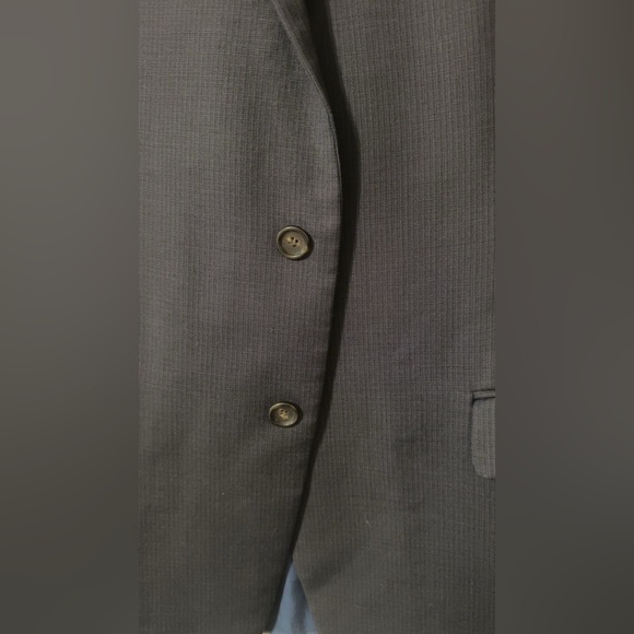 Hart Schaffner Marx Suit Mens 46R Pants 40X27 Black 2 Piece Notch Lapel Made USA - Picture 15 of 16